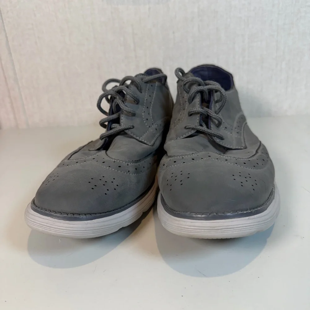 Dexter‎ Comfort Memory Foam Men's Wingtip Oxford Shoes Size 11 Gray Faux Leather